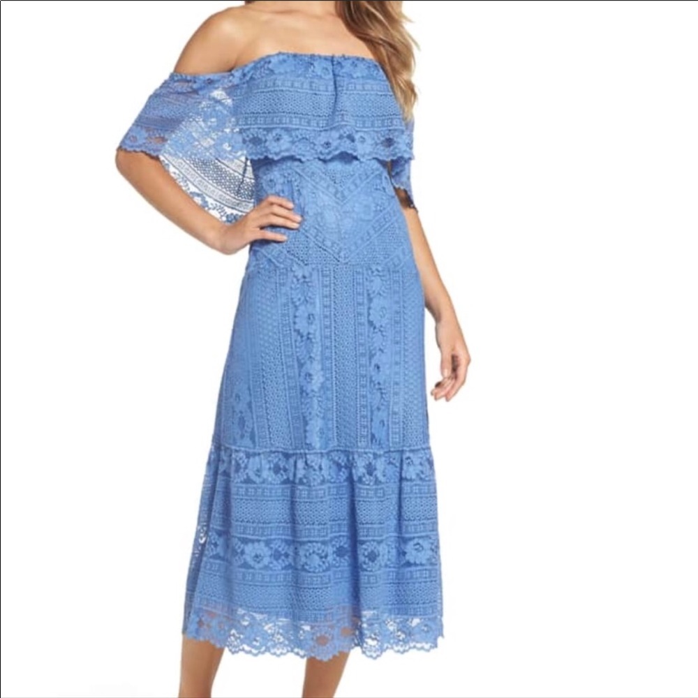 Lace off the shoulder dress